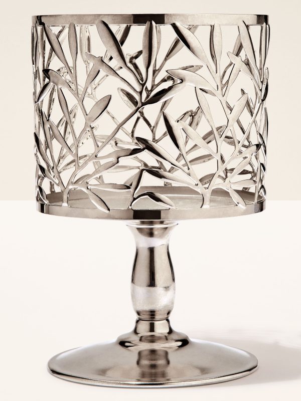3-Wick Candle Holder Vine Leaf Pedestal