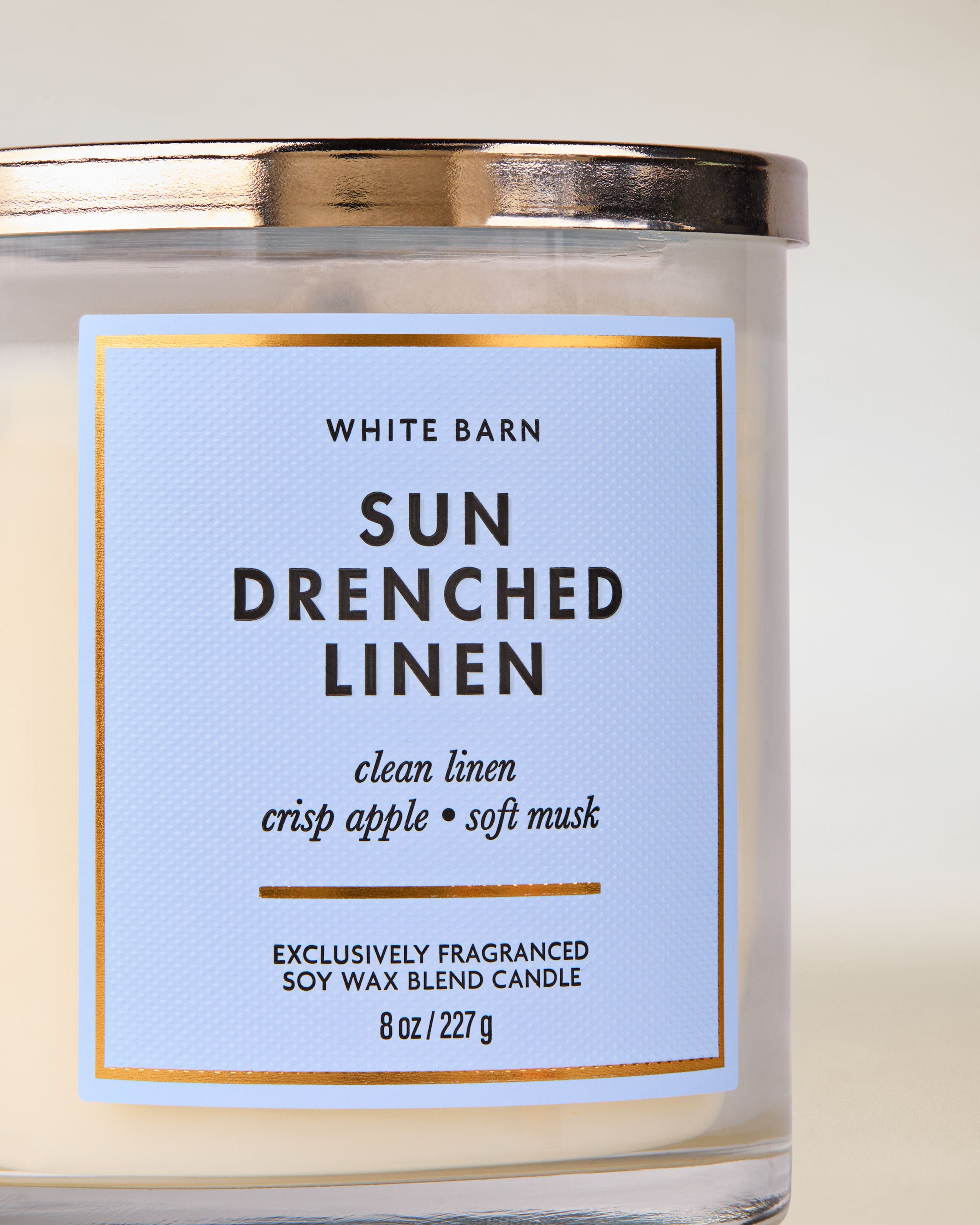 Single Wick Candle Sun Drenched Linen 8 oz / 227 g - Image 2