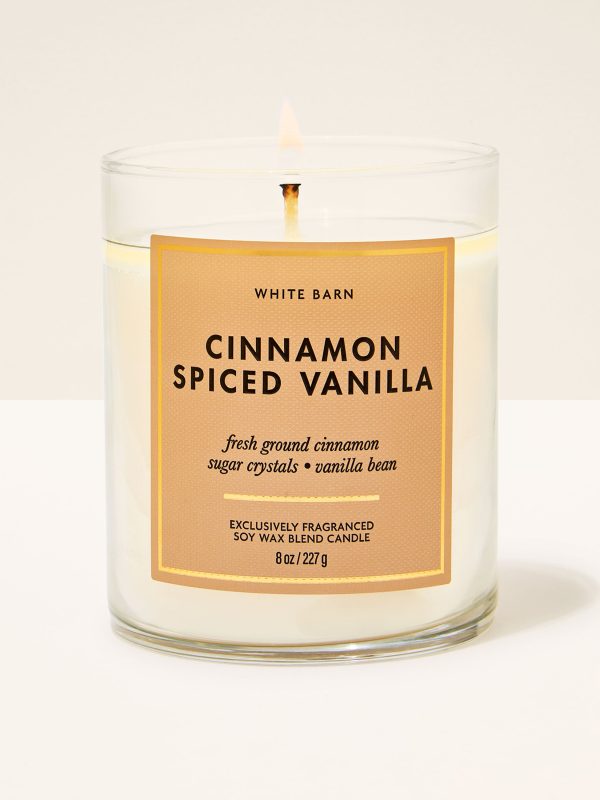 Single Wick Candle  Cinnamon Spiced Vanilla 8 oz / 227 g