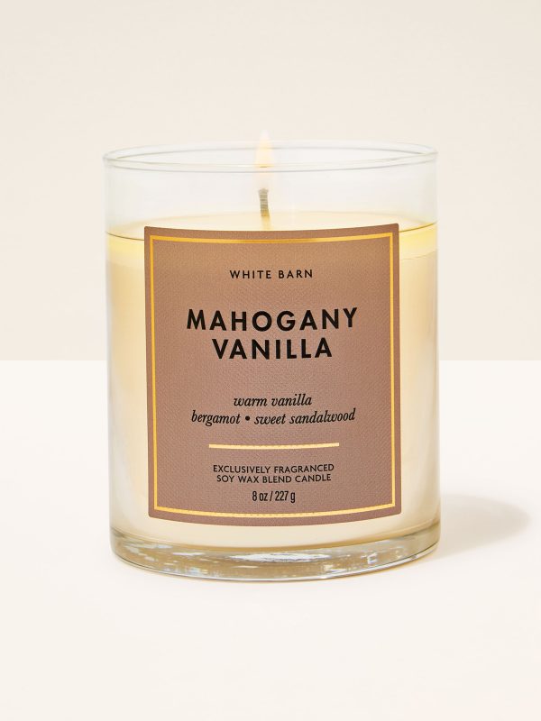 Single Wick Candle Mahogany Vanilla 8 oz / 227 g