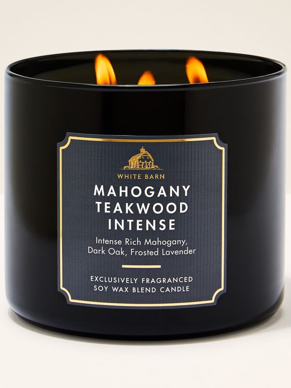 3-Wick Candle  Mahogany Teakwood Intense 14.5 oz / 411 g