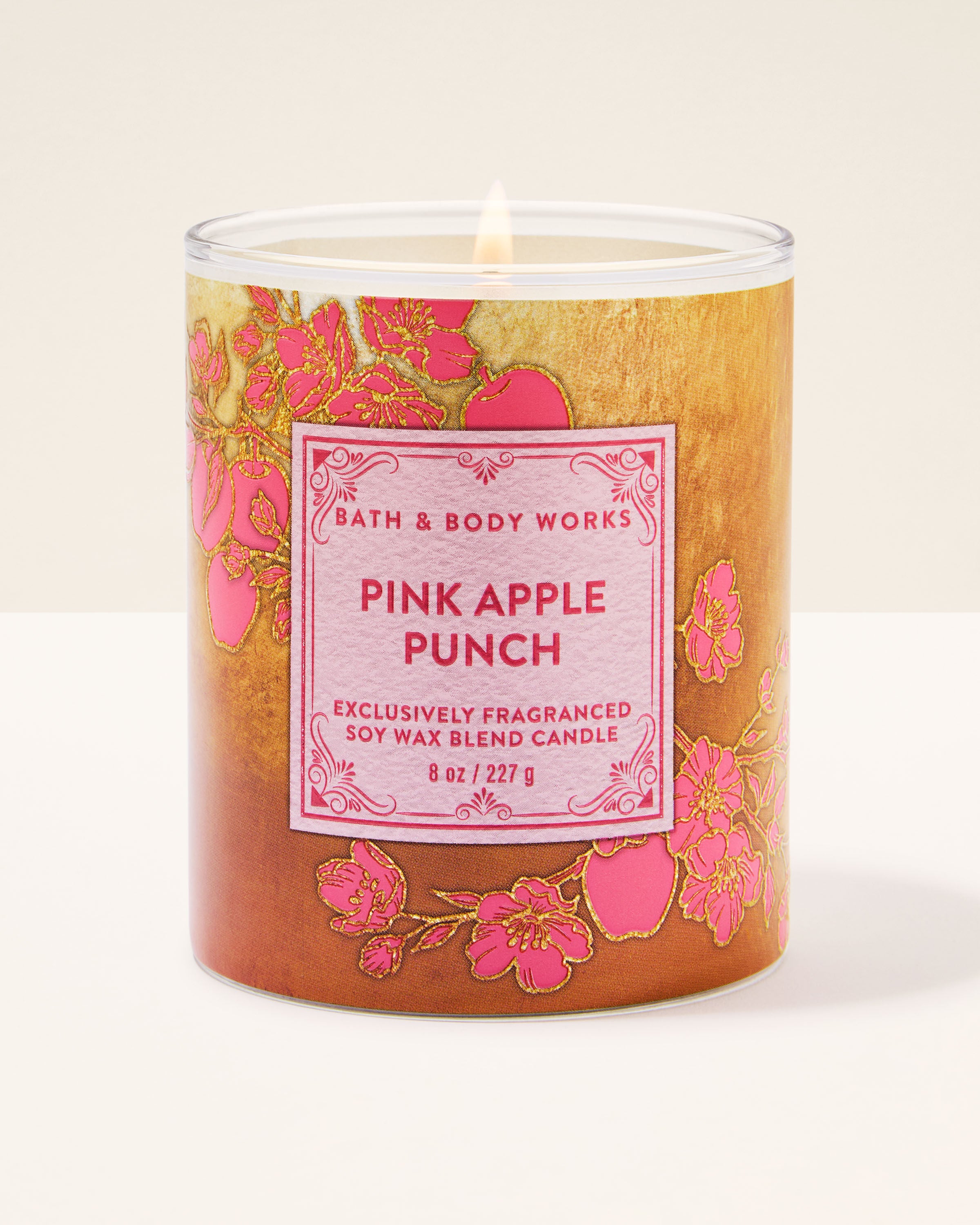 Single Wick Candle Pink Apple Punch 8 oz / 227 g