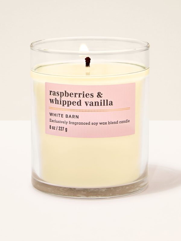 Single Wick Candle  Raspberries & Whipped Vanilla 8 oz / 227 g