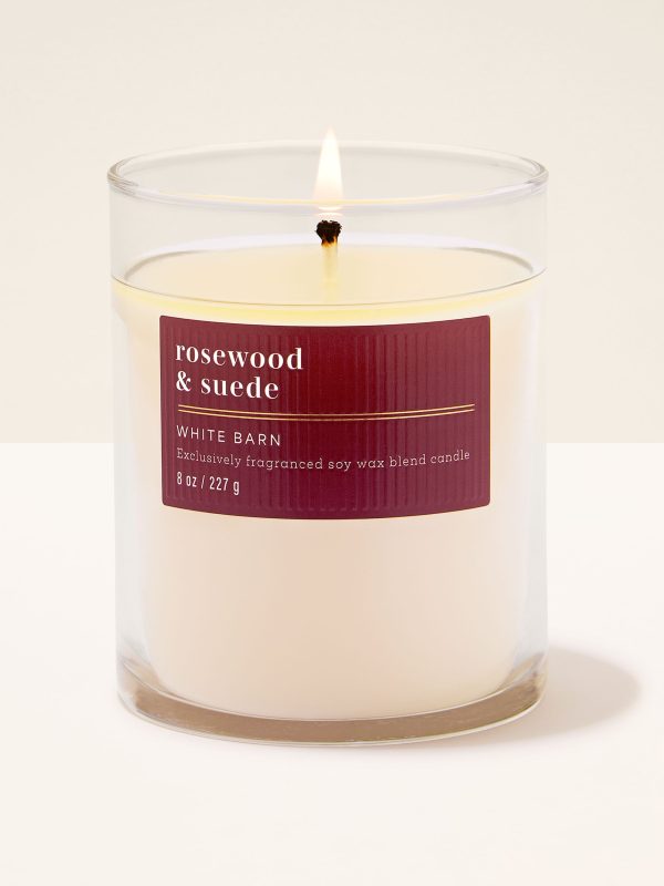 Single Wick Candle  Rosewood & Suede 8 oz / 227 g