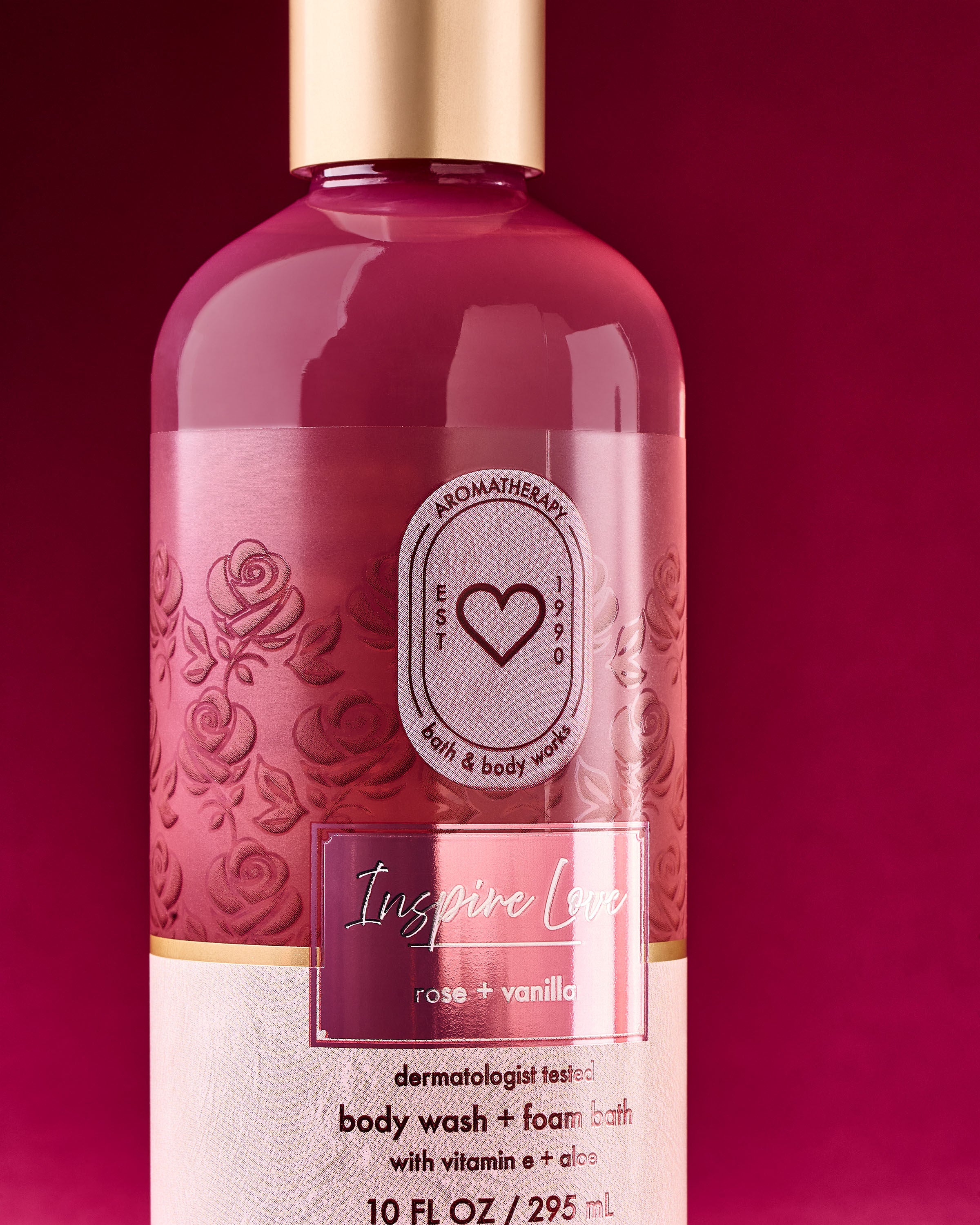 Body Wash & Foam Bath Rose Vanilla 10 fl oz / 295 ml - Image 2