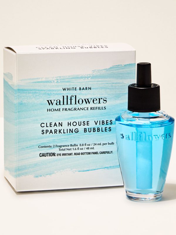 Wallflowers Refills 2-Pack  Clean House Vibes - Sparkling Bubbles 2 fragrance bulbs 0.8 fl oz / 24 ml per bulb total net 1.6 fl oz / 48 ml