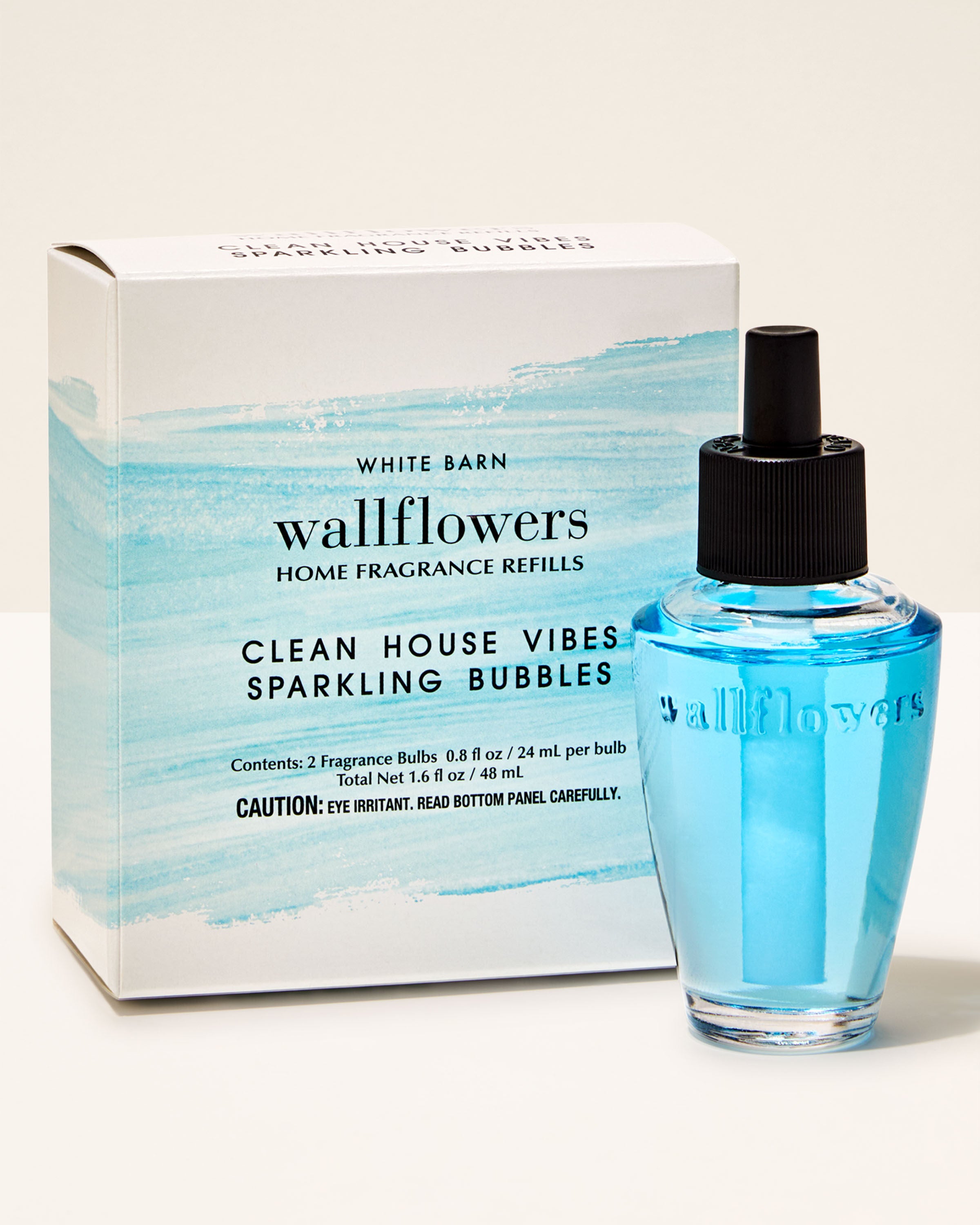 Wallflowers Refills 2-Pack Clean House Vibes - Sparkling Bubbles 2 fragrance bulbs 0.8 fl oz / 24 ml per bulb total net 1.6 fl oz / 48 ml