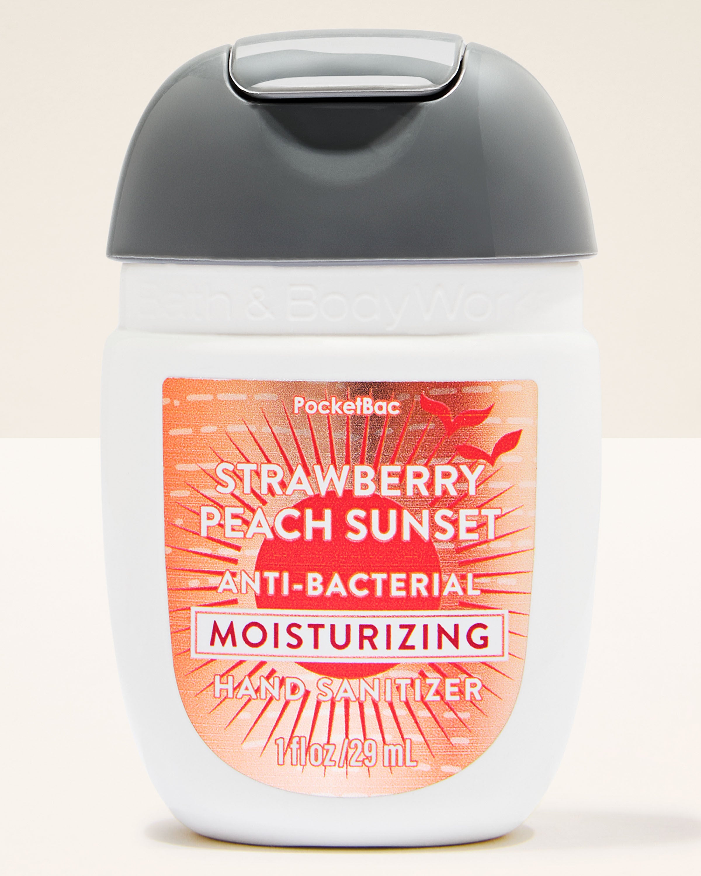 Moisturizing PocketBac Hand Sanitizer Strawberry Peach Sunset 1 fl oz / 29 ml