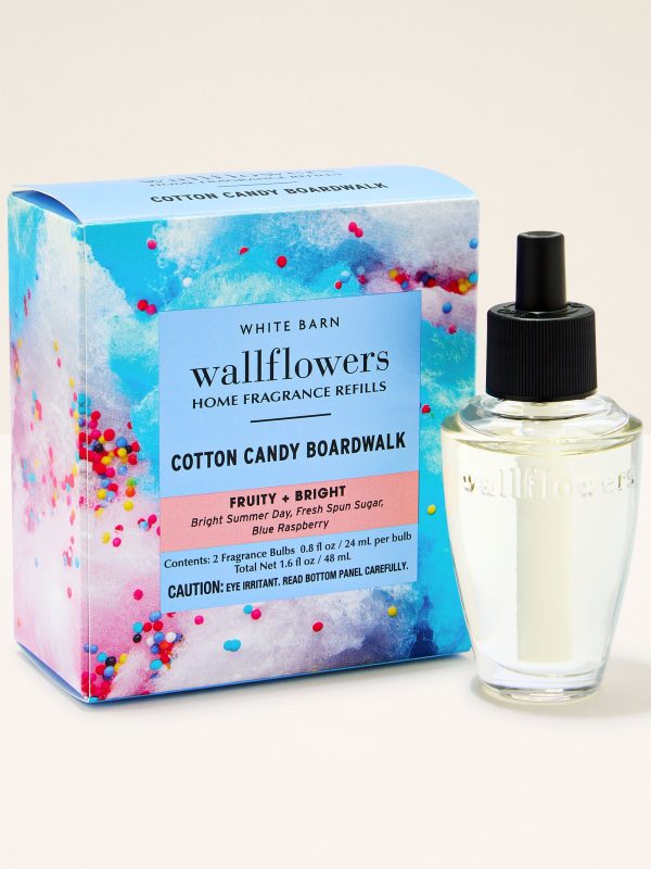 Wallflowers Refills 2-Pack Cotton Candy Boardwalk 2 fragrance bulbs 0.8 fl oz / 24 ml per bulb total net 1.6 fl oz / 48 ml