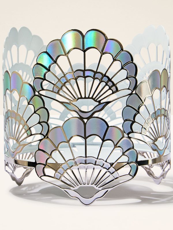 3-Wick Candle Holder Opalescent Seashells