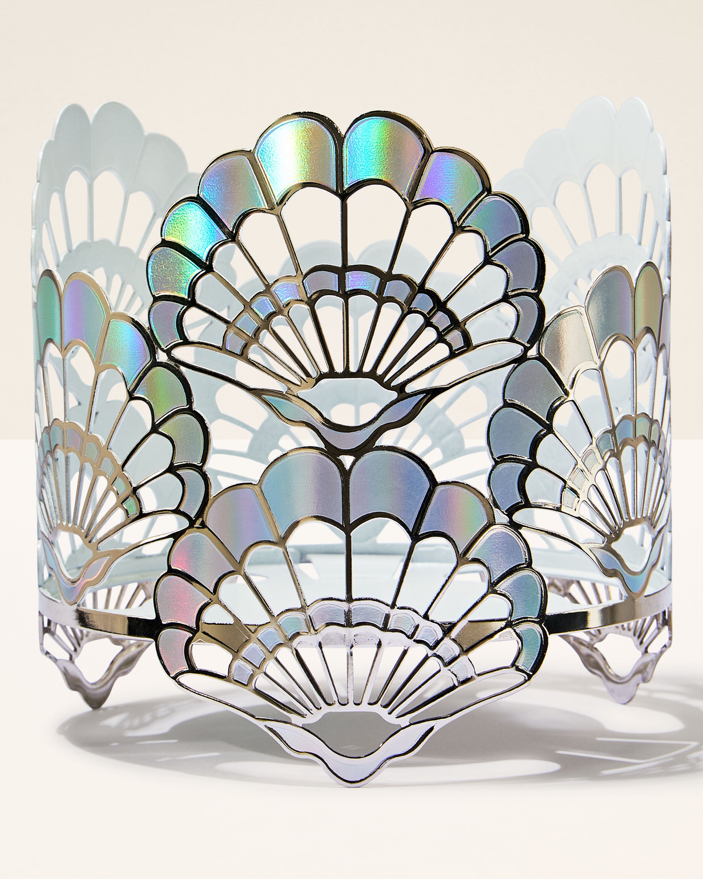 3-Wick Candle Holder Opalescent Seashells