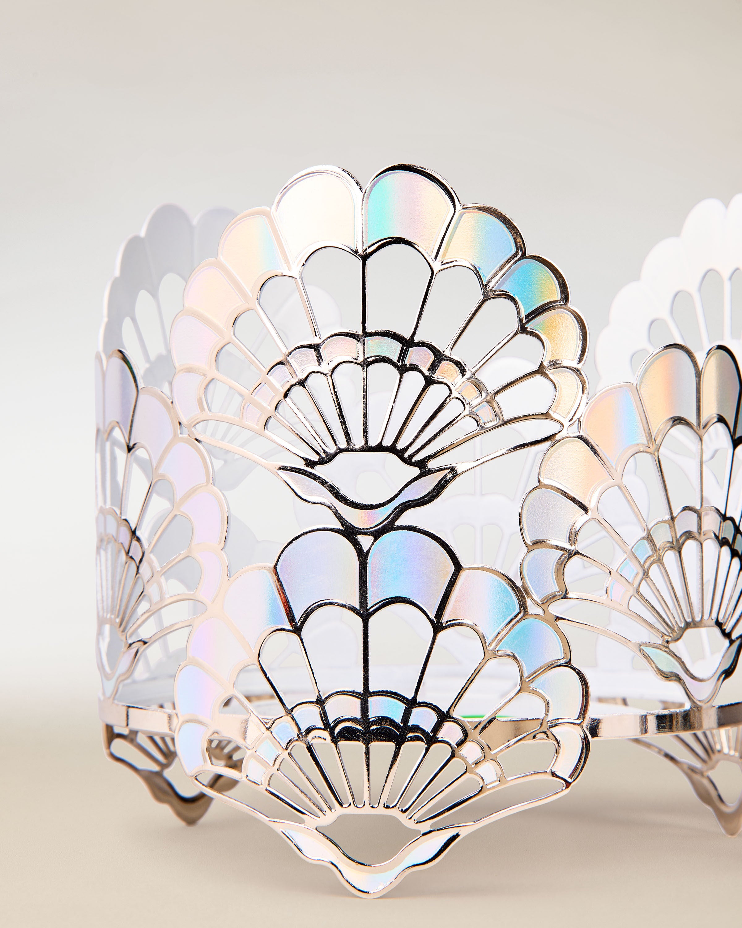 3-Wick Candle Holder Opalescent Seashells - Image 3