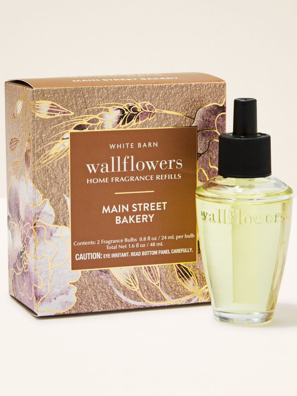 Wallflowers Refills 2-Pack Main Street Bakery 2 fragrance bulbs 0.8 fl oz / 24 ml per bulb total net 1.6 fl oz / 48 ml