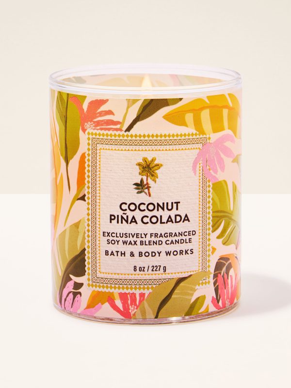 Single Wick Candle Coconut Piña Colada 8 oz / 227 g