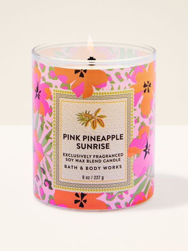 Single Wick Candle  Pink Pineapple Sunrise 8 oz / 227 g