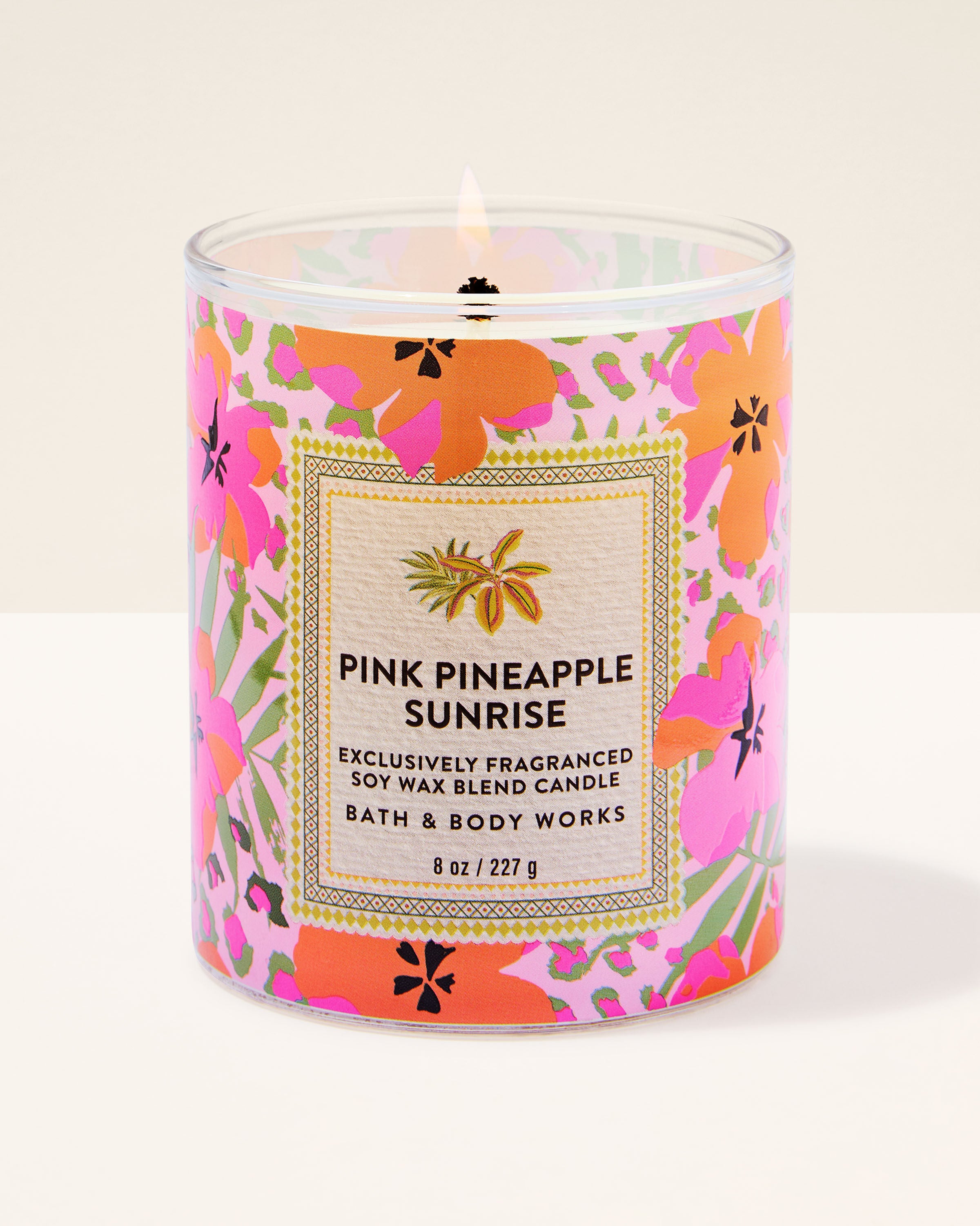 Single Wick Candle Pink Pineapple Sunrise 8 oz / 227 g