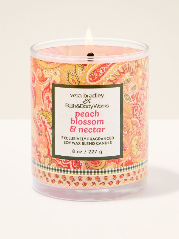 Single Wick Candle Peach Blossom & Nectar 8 oz / 227 g