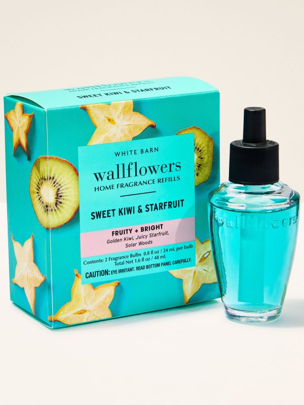 Wallflowers Refills 2-Pack  Sweet Kiwi & Starfruit 2 fragrance bulbs 0.8 fl oz / 24 ml per bulb total net 1.6 fl oz / 48 ml