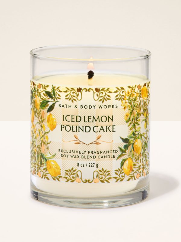 Single Wick Candle  Iced Lemon Pound Cake 8 oz / 227 g