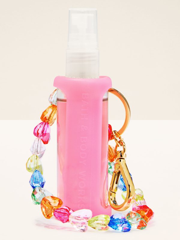 Hand Sanitizer Spray Holder Pink Wristlet
