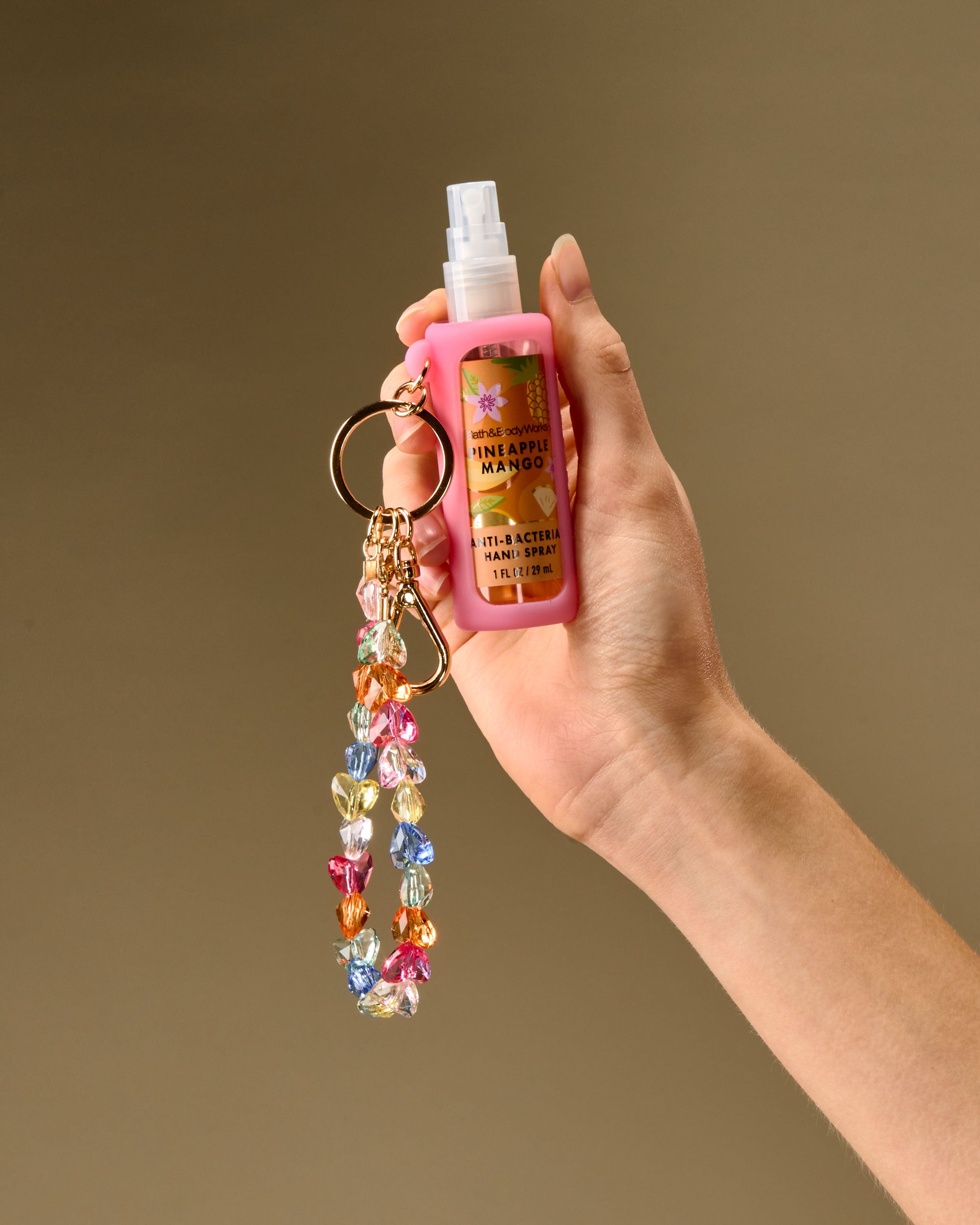 Hand Sanitizer Spray Holder Pink Wristlet - Image 3