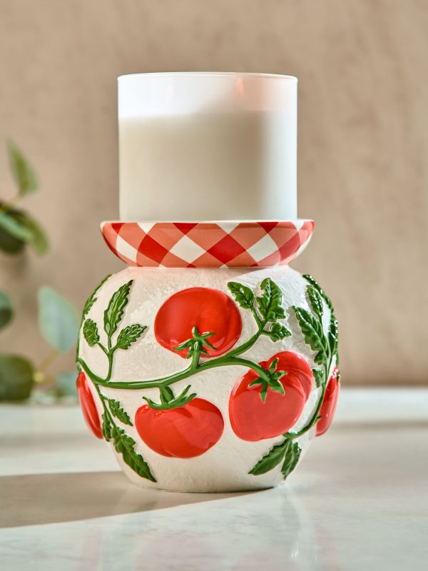 3-Wick Candle Holder Tomato Vine Pedestal